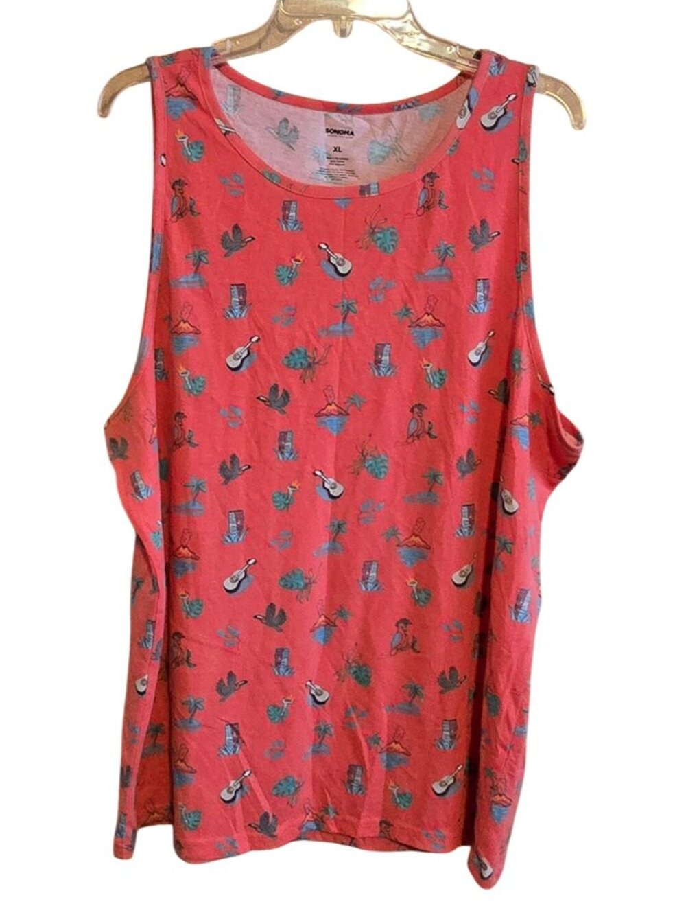 Sonoma Tropical Print XL Tank Top Soft Cotton Blend Fun Summer Style